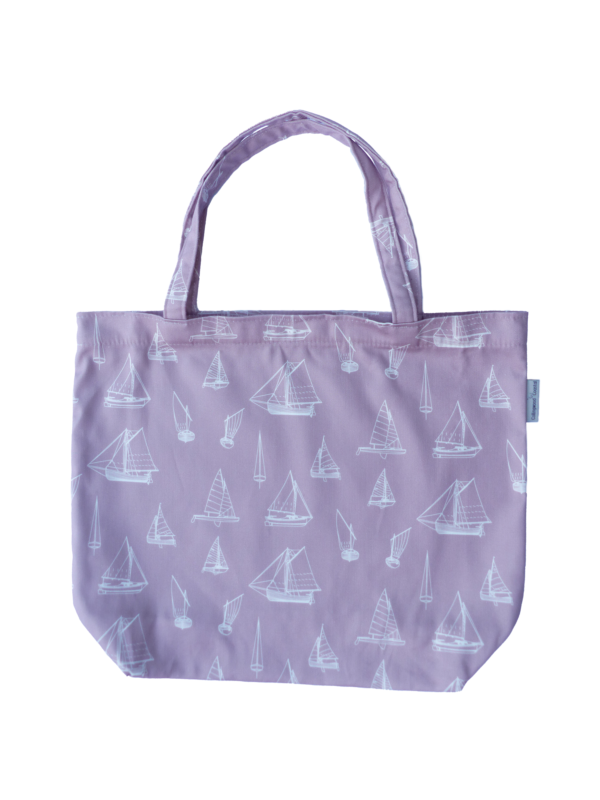 North Norfolk sailing boats coastal style tote bag pink